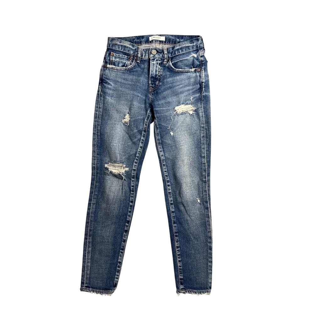 MOUSSY VINTAGE Straight Leg Ankle Jeans Womens Size‎ 25 Distressed Faded Wash
